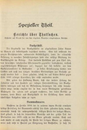Berichte über Thatsachen.