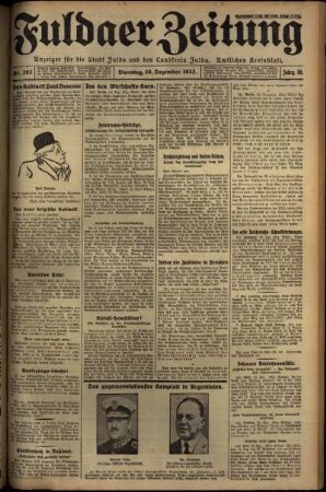 Ausgabe vom Dienstag, den 20. Dezember 1932.