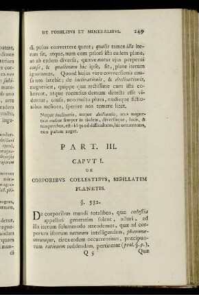 Caput I. De corporibus coelestibus, sigillatim planetis.