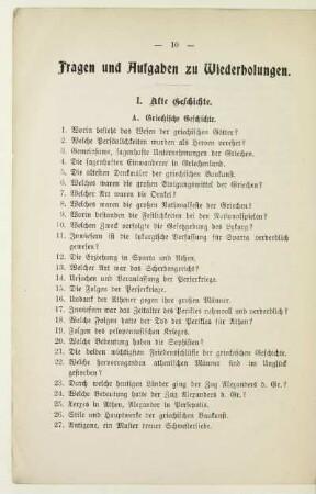Fragen und Aufgaben zu Wiederholungen