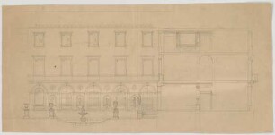 Thiersch, August ; München, Georgenstr. 4; Wohnhaus Steinmetz - Ansicht, Schnitt