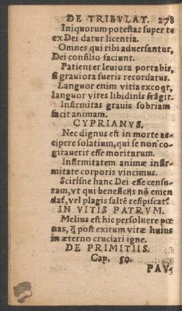De Primitiis. Cap. 50.