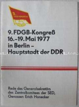 Dokumentation zum 9. FDGB-Kongreß