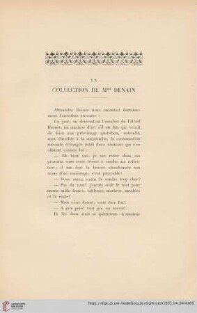 La Collection de Mme Denain