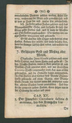 Cap. XV. [Von der rothen Farbe]