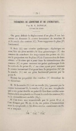 Théorèmes de géométrie et de cinématique.