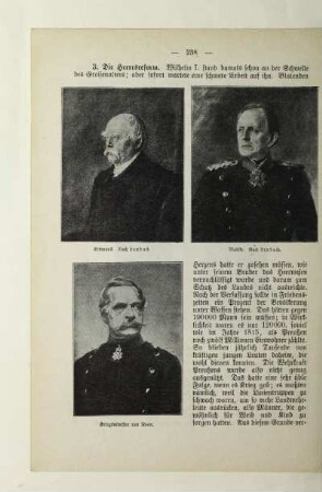 Bismarck. Nach Lenbach Moltke.Nach Lenbach Kriegsminister von Roon