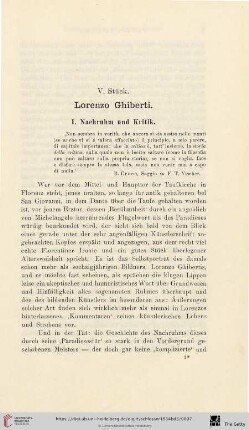 V. Stück: Lorenzo Ghiberti