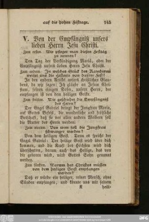 V. Von der Empfängniß unsers lieben Herrn Jesu Christi.