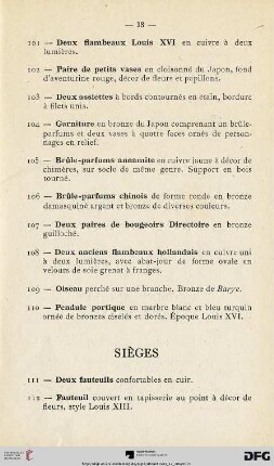 Sièges (Nr. 111-120)
