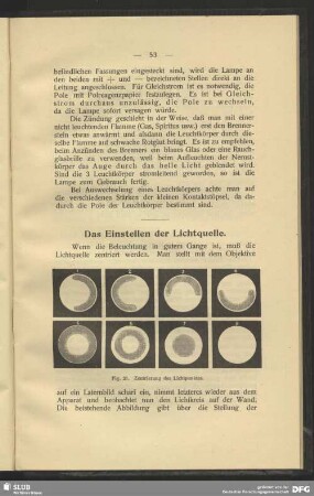 Das Einstellen der Lichtquelle