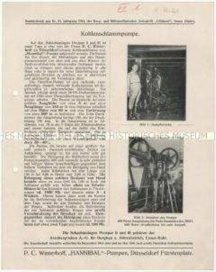 Sonderdruck aus der Berg- und Hüttenmännischen Zeitschrift über Kohlenschlammpumpen