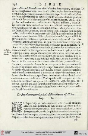 Cap. II.: De singulorum exercitationis differentiarum effectibus