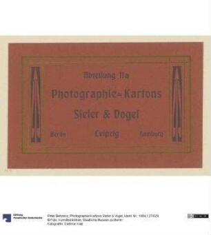 Photographie-Kartons Sieler & Vogel