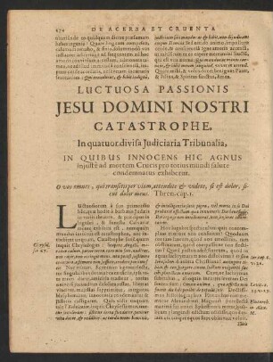Luctuosa Passionis Jesu Domini Nostri Catastrophe.