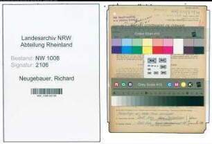 Entnazifizierung Richard Neugebauer , geb. 01.02.1895 (Gastwirt)