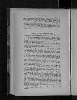 Sitzung vom 15. November 1932.