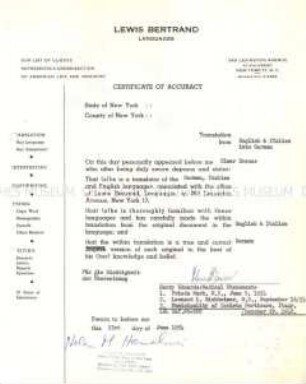 Notarielle Beglaubigung der Übersetzungen von drei Gutachten - Familienkonvolut