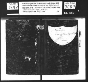 Lager- und Gültbuch über Obermaßholderbach und Untermaßholderbach.