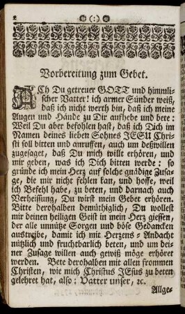 Vorbereitung zum Gebet.