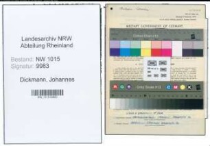 Entnazifizierung Johannes Dickmann , geb. 05.05.1891 (Lehrer)