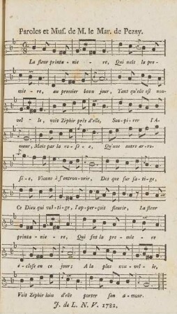 Paroles et Mus. de M. le Mar. de Pezay.