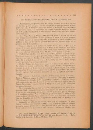 En torno a un ensayo de crítica literaria