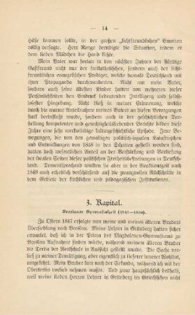 3. Kapitel. Breslauer Gymnasialzeit (1847-1850)