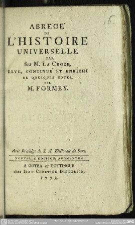 Abrégé De L'Histoire Universelle