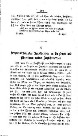 Sechsundsechszigstes Sendschreiben an die Lehrer und Lehrerinnen meines Aufsichtskreises