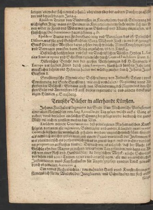 Teutsche Bücher in allerhandt Künsten.