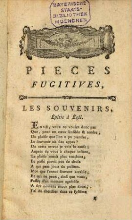 Pièces fugitives
