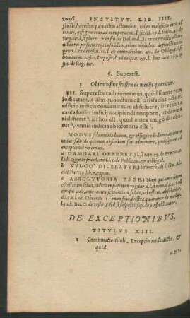 De Exceptionibus. Titulus XIII.