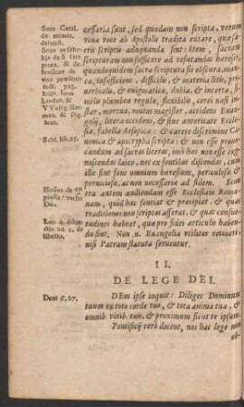 II. De Lege Dei.