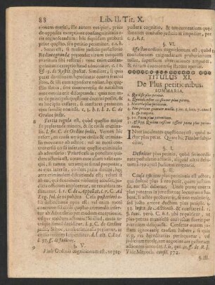 Titulus XI. De Plus petitionibus
