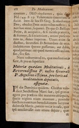 68-79, Materiae quaedam Meditationis, a Reverendissimo ...; ...
