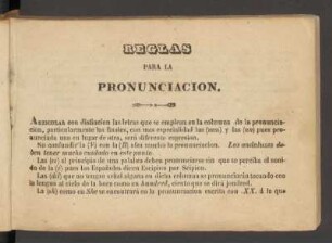 Reglas para la pronunciación.