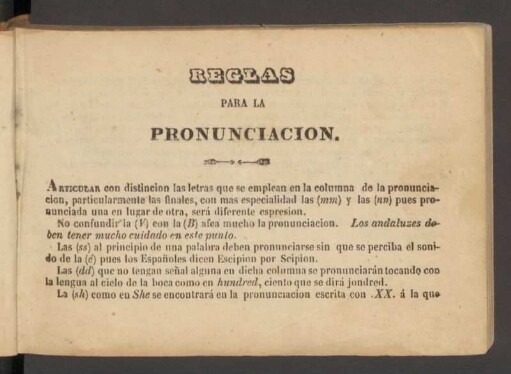Reglas para la pronunciación.