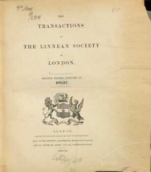 The transactions of the Linnean Society of London. Botany. 4. 1894/96
