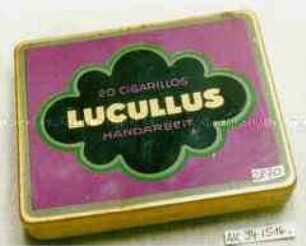 Blechdose für 20 Stück Zigarillos "LUCULLUS"