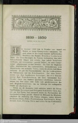 1839 - 1850 : (bearbeitet von Dr. Otto Lyon)