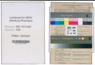 Entnazifizierung Gerhard Platen , geb. 04.11.1903 (Bergmann)