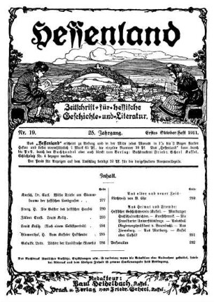 Nr. 19, Erstes Oktober-Heft 1911
