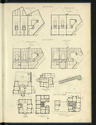 Grundrisse. Fig. 1-4 zu Tafel 18, zu Taf. 17, zu Taf. 3, zu Taf. 23, zu Taf. 19, zu Taf. 26