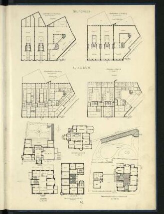 Grundrisse. Fig. 1-4 zu Tafel 18, zu Taf. 17, zu Taf. 3, zu Taf. 23, zu Taf. 19, zu Taf. 26