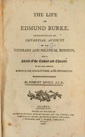 The life of Edmund Burke