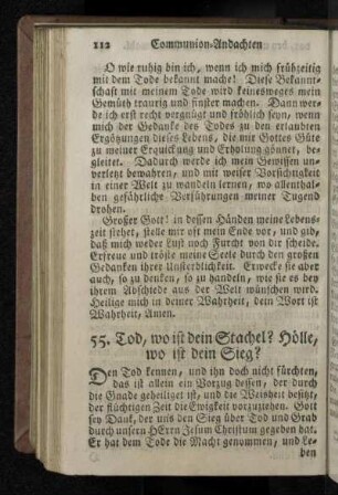 55. Tod, wo ist dein Stachel? Hölle, wo ist dein Sieg?