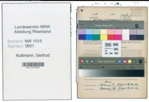 Entnazifizierung Gertrud Kottmann , geb. 19.02.1897 (Haendler)
