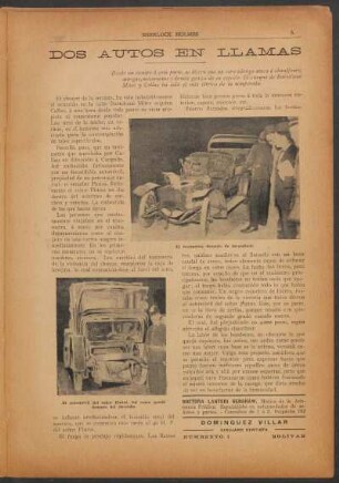Dos autos en llamas