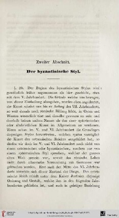 Zweiter Abschnitt : Der byzantinische Styl